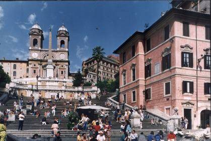 The Spanish steps in Rome, Italy.                                     