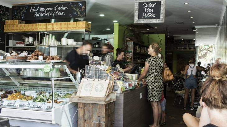 Pure Wholefoods' service is straightforward - order at the counter and get your own water. Photo: Dominic Lorrimer