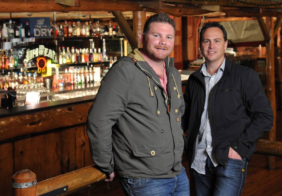 Craig Shearer and Jason Sheather at the bar they have bought in Wagga. Picture: DAILY ADVERTISER