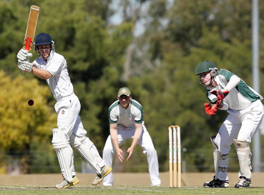 Dylan Weeding plays to the legside for East Albury. Pictures: KYLIE ESLER 