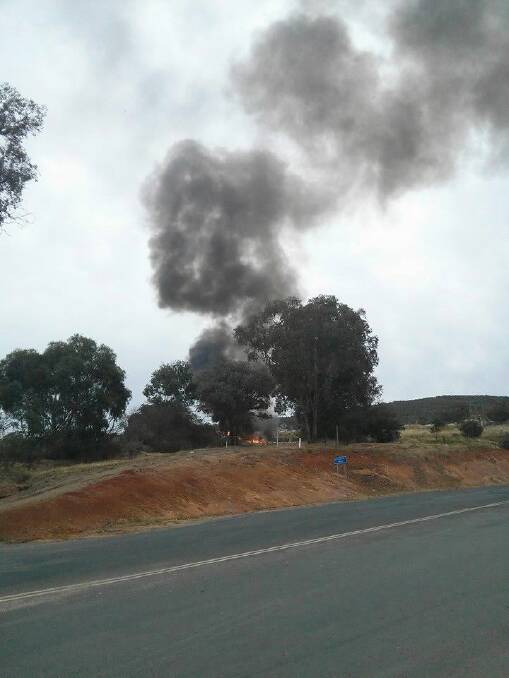 Albury tip caught alight at the weekend.