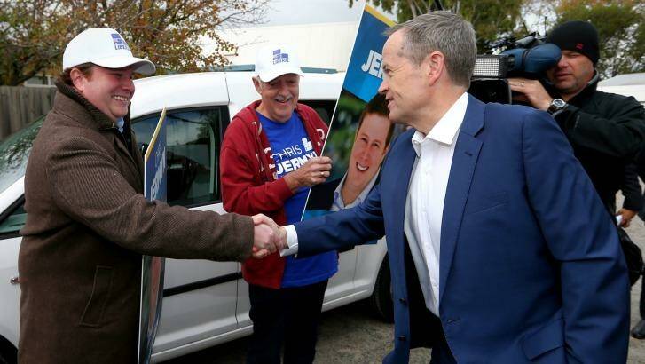 Chris Jermyn's campaign stopped attracting betting dollars after he crashed a Bill Shorten campaign event. Photo: Alex Ellinghausen