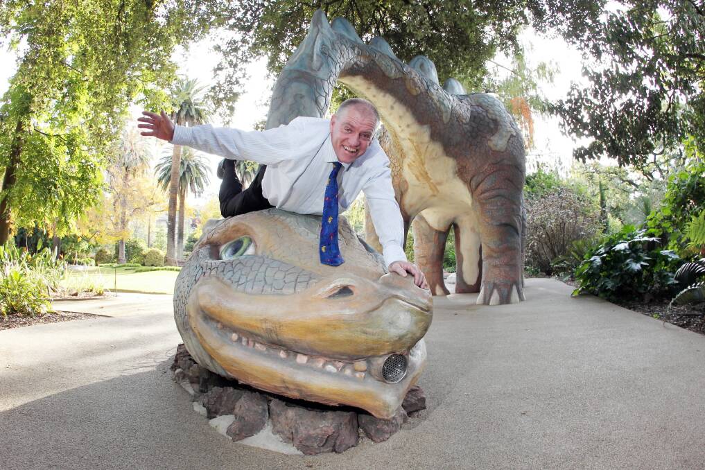 Albury Council’s David Armstrong is all smiles now the children’s garden is open. Picture: KYLIE ESLER