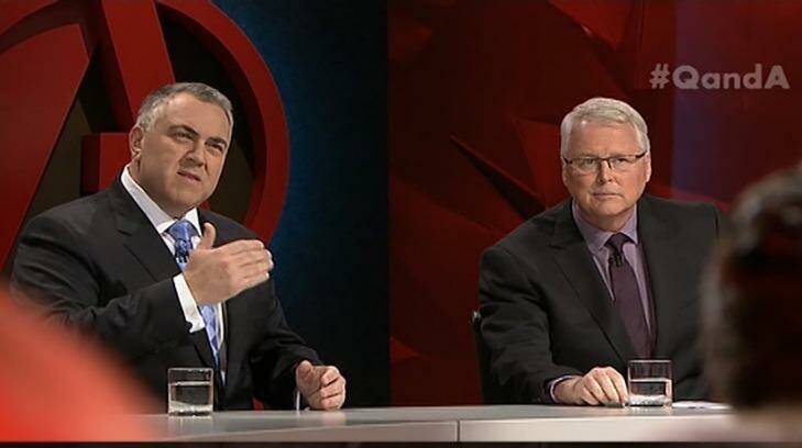One-man show: Joe Hockey's solo appearance on Q&A garnered him many challenges to overcome. Photo: ABC