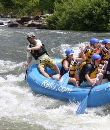 Rafting on the Ocoee River in Tennessee. Daniel Fallon is front left.
