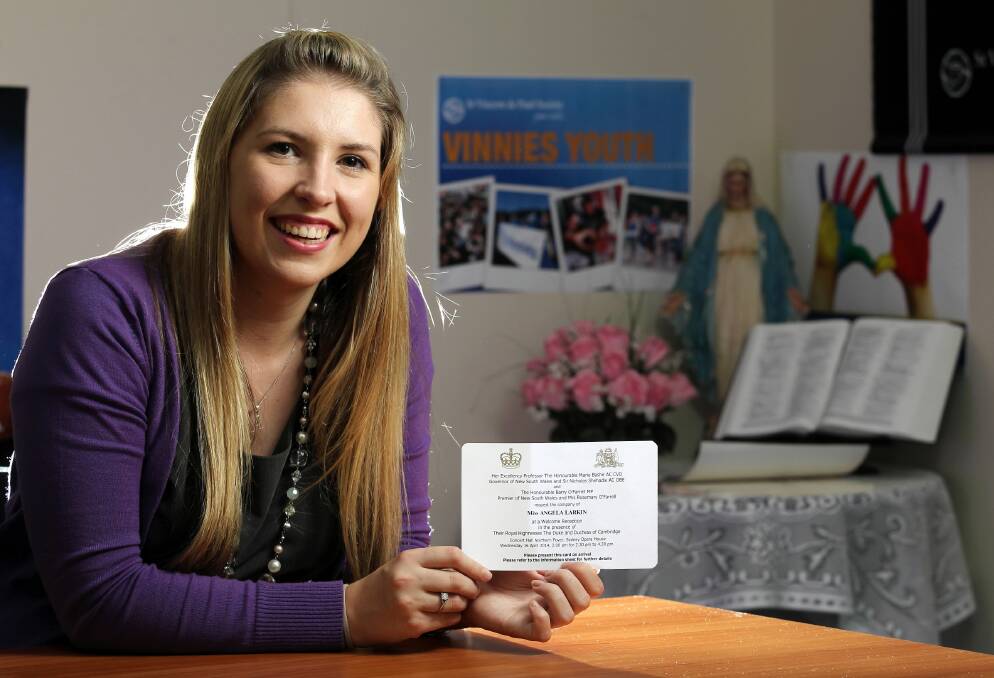 Angela Larkin, youth representative at St Vincent de Paul is going to a welcome reception in the presence of the Duke and Duchess of Cambridge. She is holding her invitation.  Picture: DAILY ADVERTISER