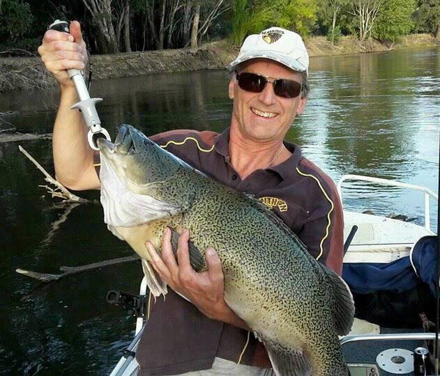 Lloyd Curtis with an 87cm Murray cod he caught in the Upper Murray, three minutes into his trip.
