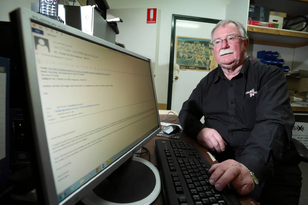 Jim O’Toole received an accidental reply to an email he sent Tim McCurdy. Picture: MATTHEW SMITHWICK