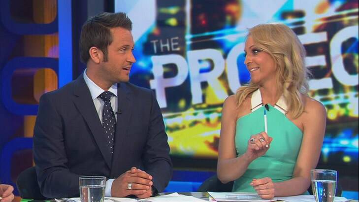 Carrie Bickmore announces the news to her shocked <i>Project</i> co-stars.