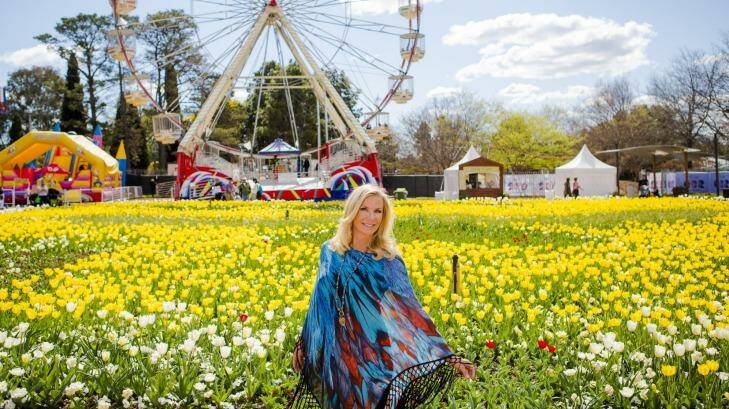 Katherine Kelly Lang from the Bold and Beautiful with her new fashion line of kaftans, at Floriade. Photo: Jamila Toderas