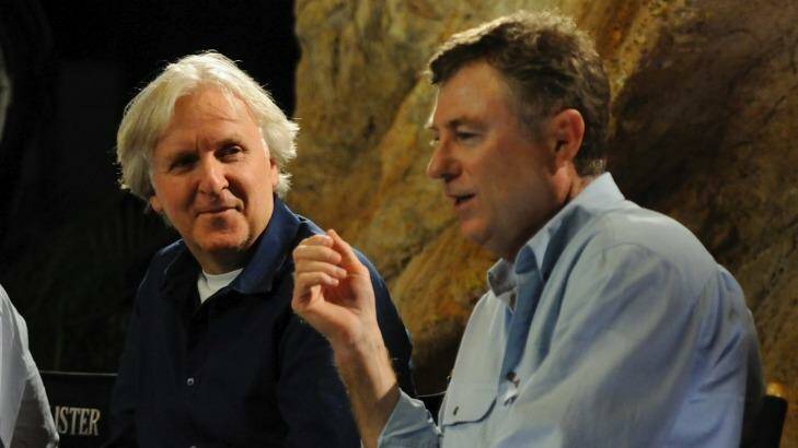 Andrew Wight (right) with James Cameron in 2011. Photo: photos@smh.com.au