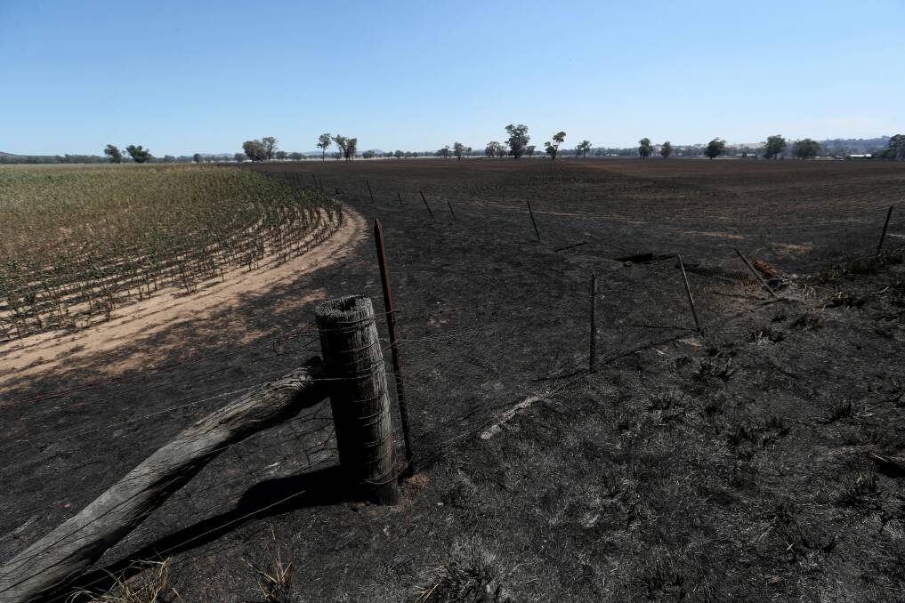 Property damaged by bushfire last month at Boweya, near the Warby Ranges north-west of Wangaratta.