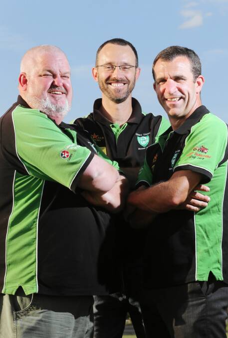 Albury United coaches Scott Kidd, Matthew Campbell and Dave Smith. Picture: JOHN RUSSELL