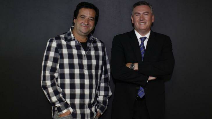 Eddie McGuire with comedian and fellow Triple M broadcaster Mick Molloy. McGuire has taken a break from broadcasting following the Caroline Wilson scandal. Photo: Michael Lallo