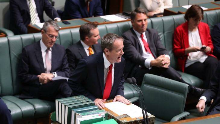 Opposition Leader Bill Shorten moved a motion in Parliament on Wednesday, calling for Prime Minister Tony Abbott to sack Senator Johnston.. Photo: Andrew Meares
