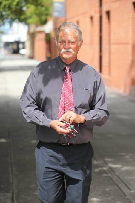 Campbell Hart’s uncle Roger Bysouth outside Albury Court yesterday.
