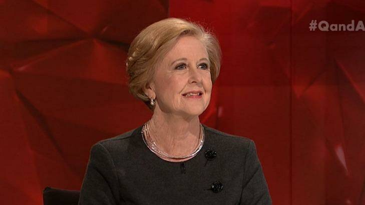 Emeritus Professor Gillian Triggs, the President of the Australian Human Rights Commission, was robust in her questioning of Craig Laundy over Liberals losing female MPs. Photo: ABC