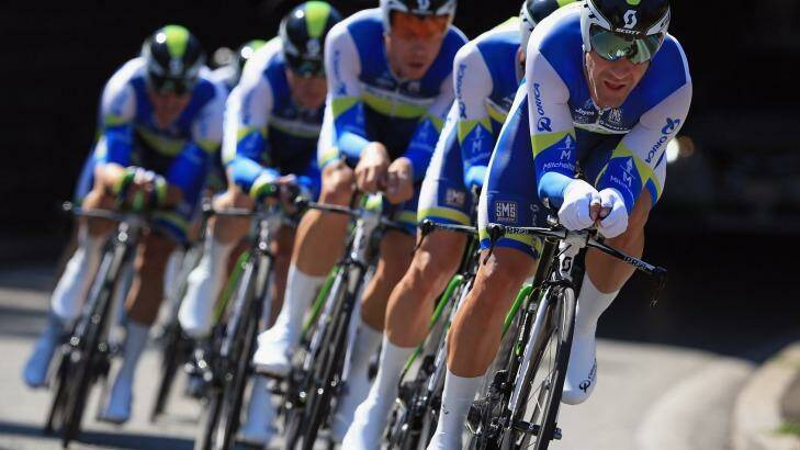 Tucking in: Orica GreenEDGE in the 2013 team time trial.  Photo: Getty 