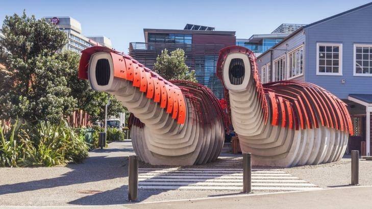 These "Lobster Loos" (which look more like snails to me) in Wellington, NZ, cost NZ$375,000 to design and build. Choice, bro.