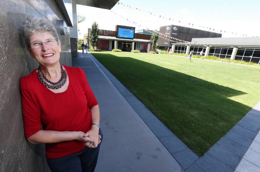 Penny Vine wants people to help charity by watching the soccer and tennis on the big screen at The Cube. Picture: JOHN RUSSELL