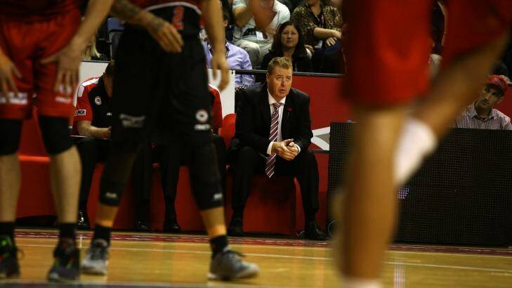 Unimpressed: Hawks coach Rob Beveridge looks on during last week's loss to his former team, Perth, in Wollongong. Photo: Sylvia Liber