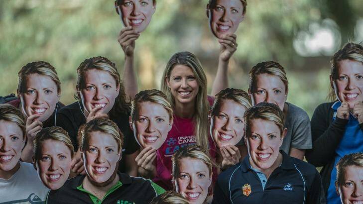 Spot the real Carly Wilson ahead of her final game in Canberra for the Capitals. They're turning the game pink for her favourite colour.  Photo: Karleen Minney