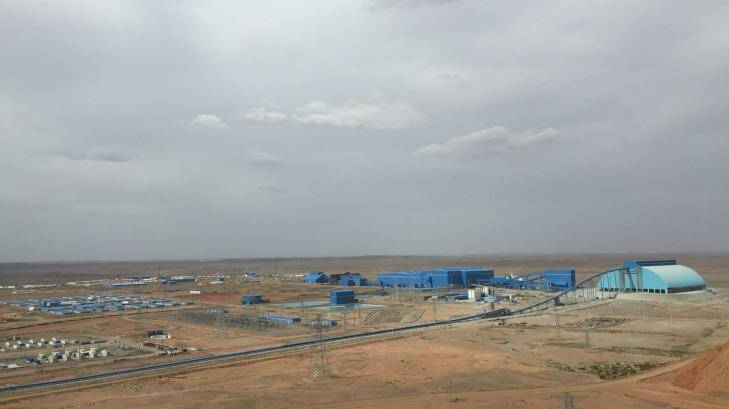 The compound at the Oyu Tolgoi mine appears out of nowhere in the desert. Photo: Philip Wen