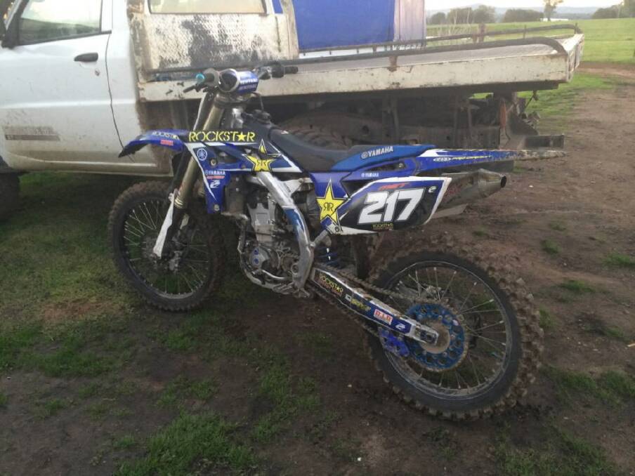  The YZF 250 motorbike which was stolen at the same time.
