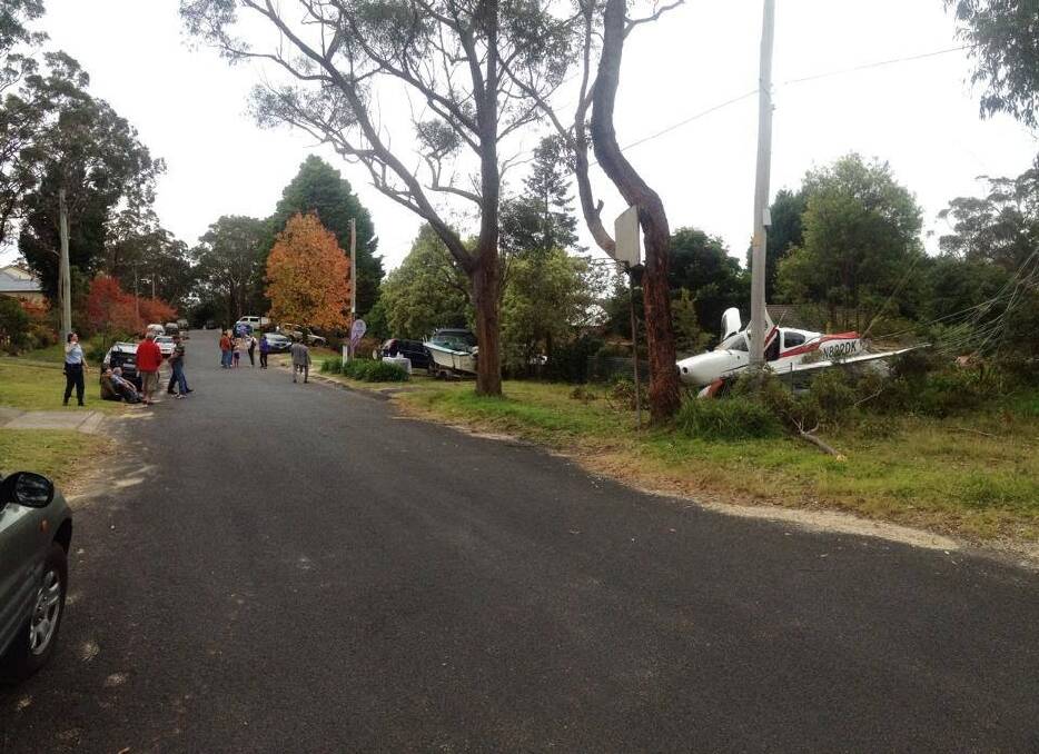 The plane appears to have landed on a fence. Photo: Courtesy of Sarah Wilson