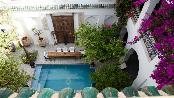 Pool view at Riad Yeux Bleus Marrakesh Photo: Kerry van der Jagt