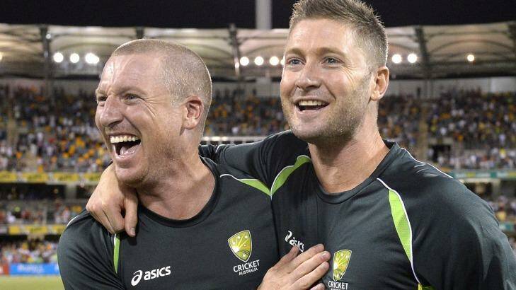 Protagonists: Michael Clarke says he was left out of a meeting of senior players to discuss Brad Haddin's Test dumping. Photo: Getty Images 