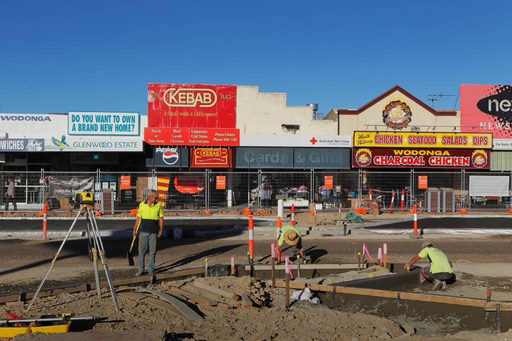 Work continues on rebuilding High Street, while the urban square project stalls. Picture: DYLAN ROBINSON