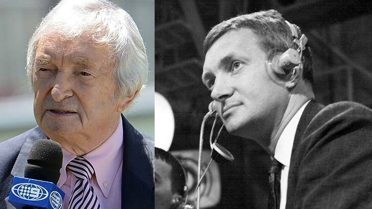 Richie Benaud commentating in 1993 (left) and also in 1962. Photo: AFP/Supplied