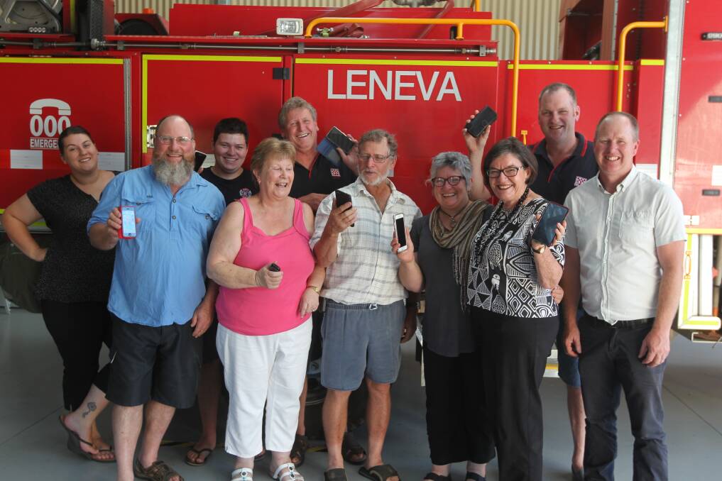 CALL: Members of Leneva Fire Brigade joined Indi MP Cathy McGowan and Telstra's Gary Austin in January for the opening of the a phone tower. Picture: SHANA MORGAN