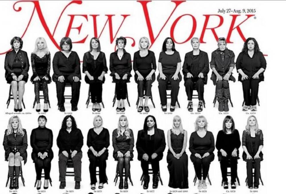 ON THE FRONT FOOT: The cover of New York magazine which shows 35 Bill Cosby accusers. Photo: AMANDA DEMME