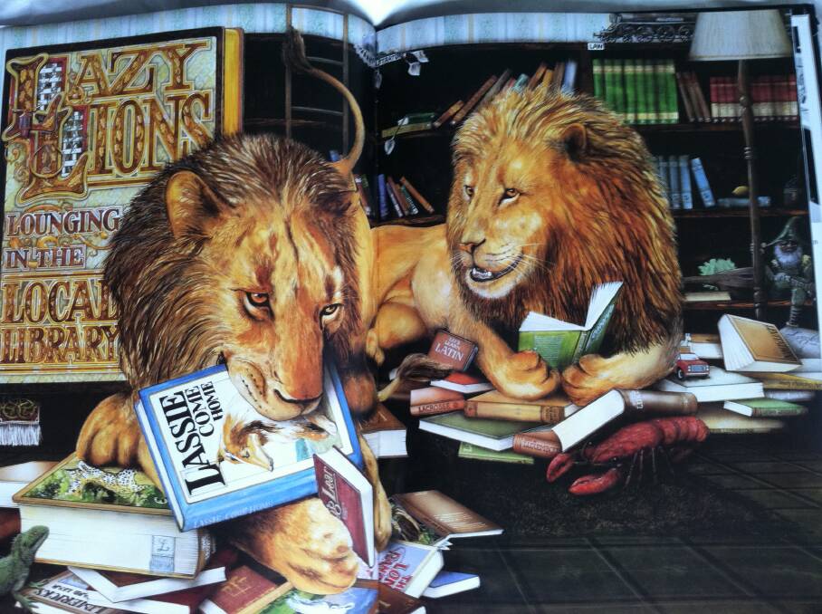 See the lazy lions created by renowned author and illustrator Graeme Bases’s award-winning book Animalia,  one of the delightful works in a beautiful exhibition of limited print illustrations from many well-loved Australian children’s picture books, until November 16 at the Lavington Library.