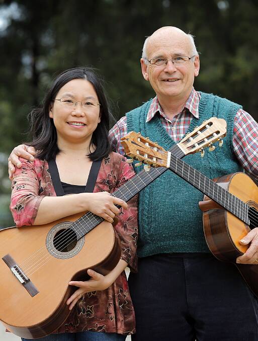 Beechworth Guitar Duo – Stephan and Sok Yi Bulmer. Picture: TARA GOONAN