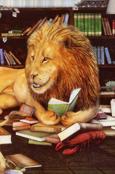 A lazy lion in  from Graeme Base's Animalia.