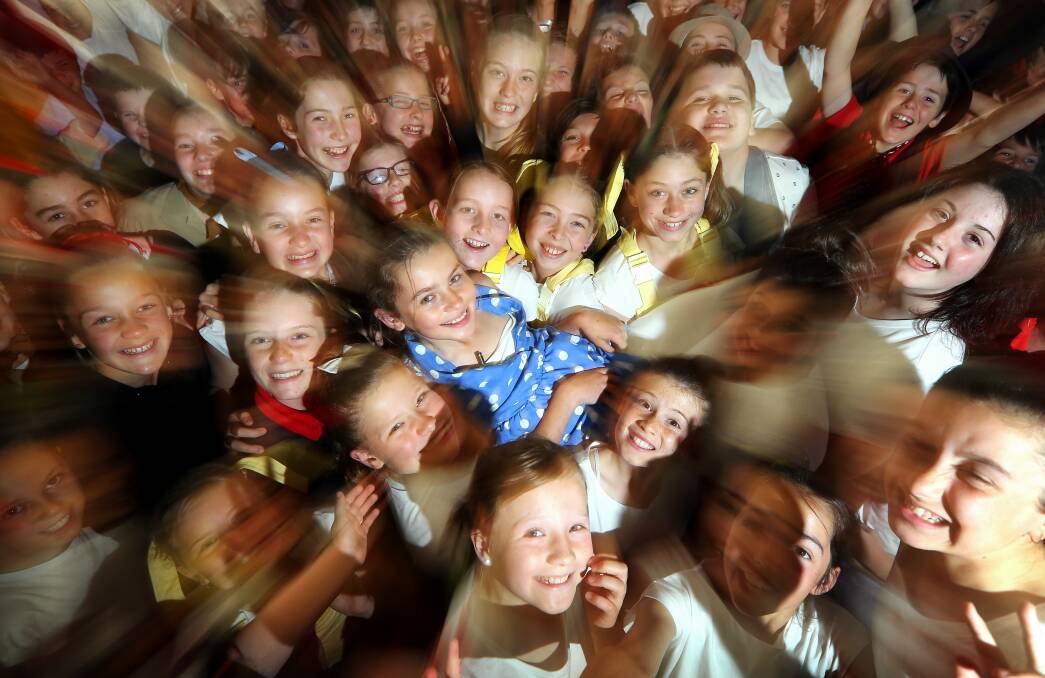 HONK HONK: Charli Conway, 11, and classmates from Wodonga’s St Monica's Primary School rehearse for their play Honk Jr, noon and 7pm Wednesday, October 15 at the Albury Entertainment Centre. Picture: JOHN RUSSELL