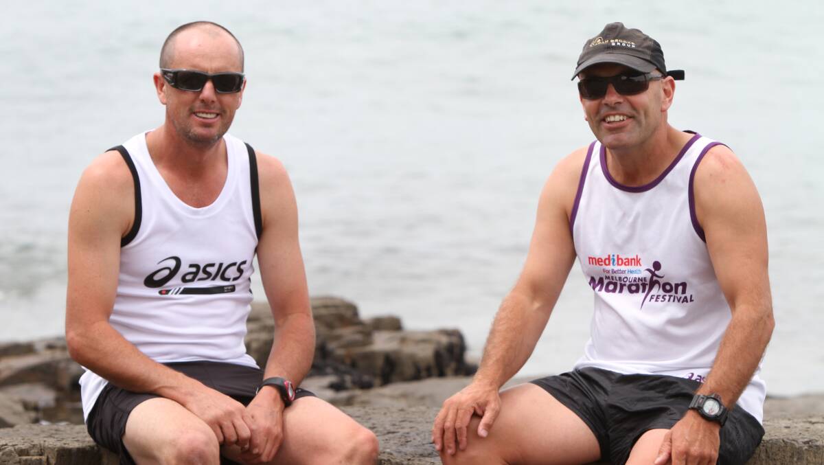 Shane Taylor and Tim Blair will run from Mersey Bluff to Bondi Beach. Picture: Katrina Dodd.