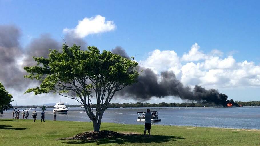Two boats went up in flames at Jacobs Well on New Years Day -  Photo: Sheena Hewlett