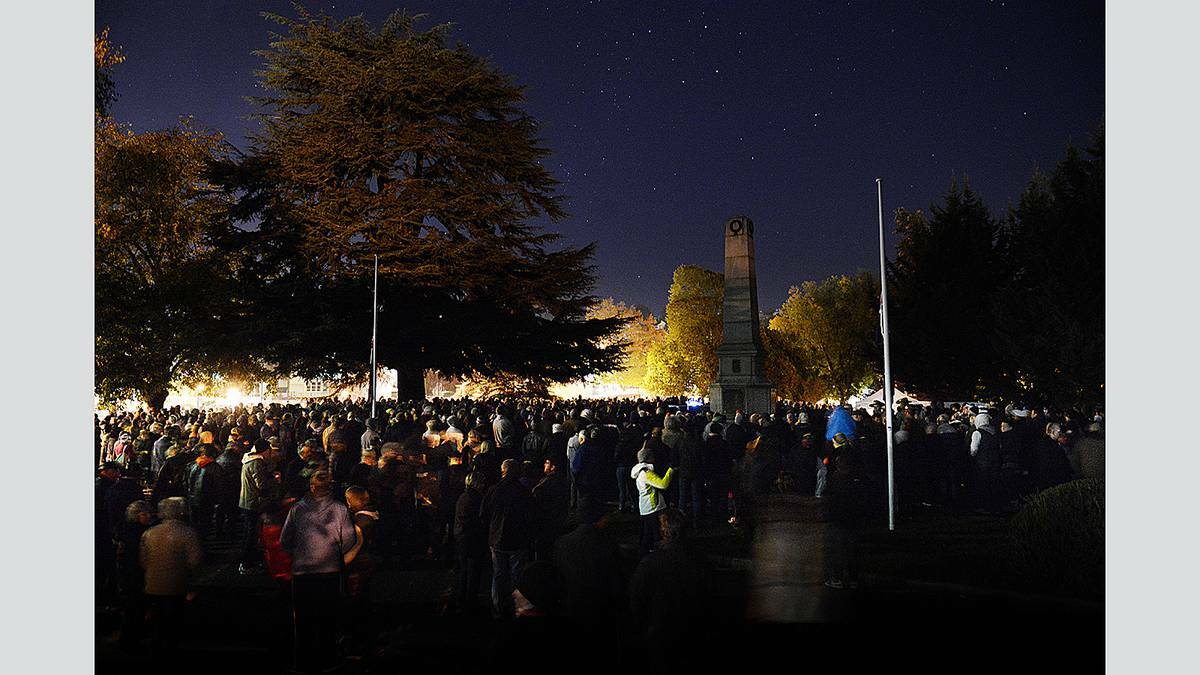 LAUNCESTON: Up to 7000 people attended the Anzac Day dawn service at Royal Park. Photo: Scott Gelston, The Examiner. 