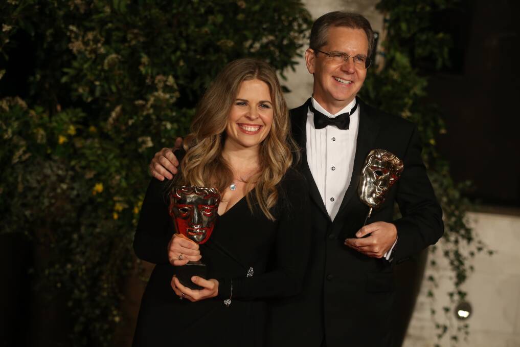 Jennifer Lee and Chris Buck attend an official dinner party after the EE British Academy Film Awards Photo: GETTY IMAGES