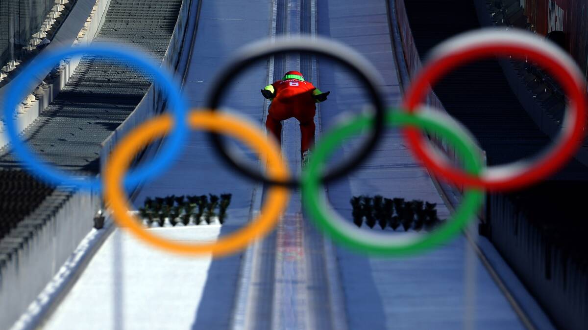 Lukas Runggaldier of Italy competes during the Men's Individual Gundersen Large Hill/10 km Nordic Combined training on day 8 of the Sochi 2014 Winter Olympics at the RusSki Gorki Ski Jumping Center on February 15, 2014 in Sochi, Russia. Photo: GETTY IMAGES