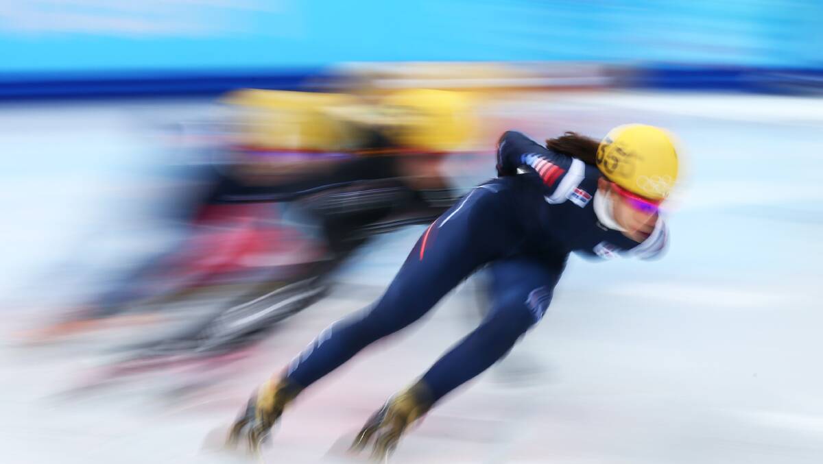 Ha-Ri Cho of South Korea competes during the Ladies' 1500 m Semifinal Short Track Speed Skating on day 8 of the Sochi 2014 Winter Olympics at the Iceberg Skating Palace on February 15, 2014 in Sochi, Russia.  Photo: GETTY IMAGES