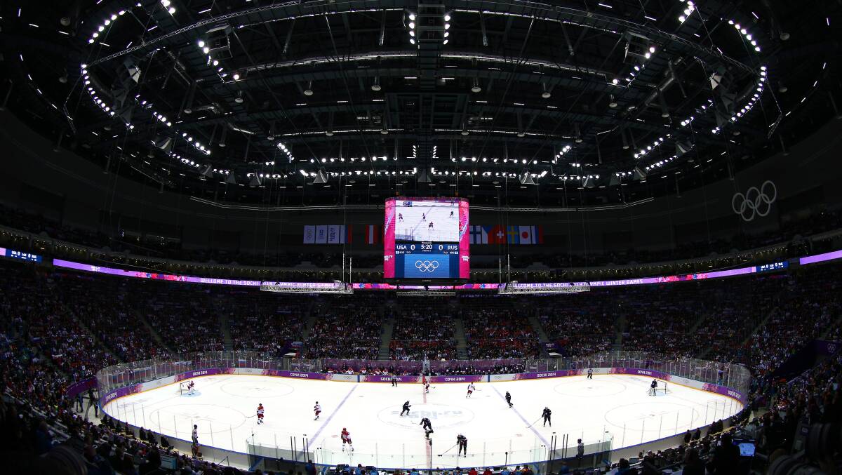 A general view during the Men's Ice Hockey Preliminary Round Group A game between Russia and the United States on day eight of the Sochi 2014 Winter Olympics at Bolshoy Ice Dome on February 15, 2014 in Sochi, Russia. Photo: GETTY IMAGES