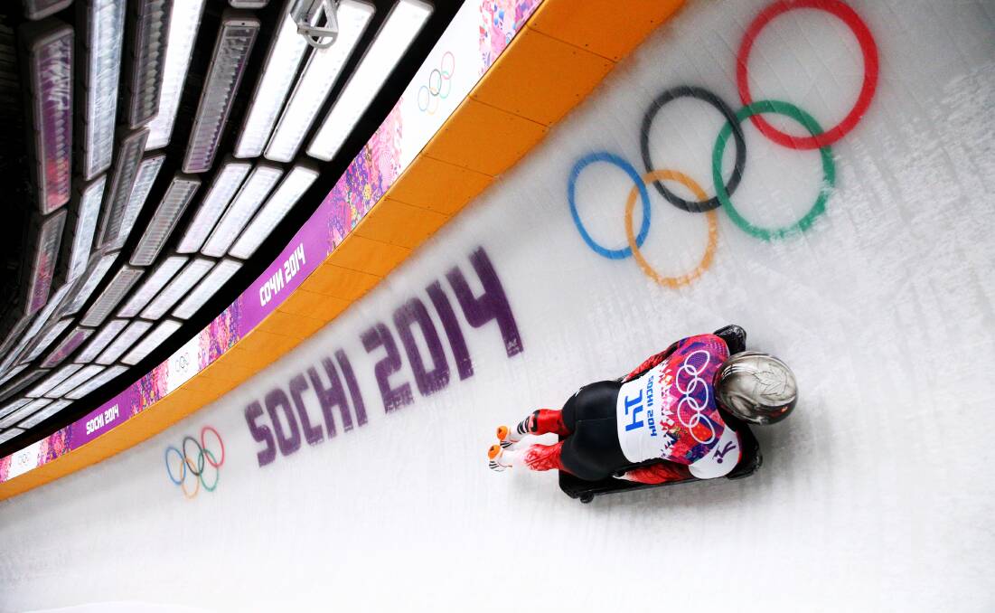 Eric Neilson of Canada makes a run during the Men's Skeleton on Day 8 of the Sochi 2014 Winter Olympics at Sliding Center Sanki on February 15, 2014 in Sochi, Russia. Photo: GETTY IMAGES