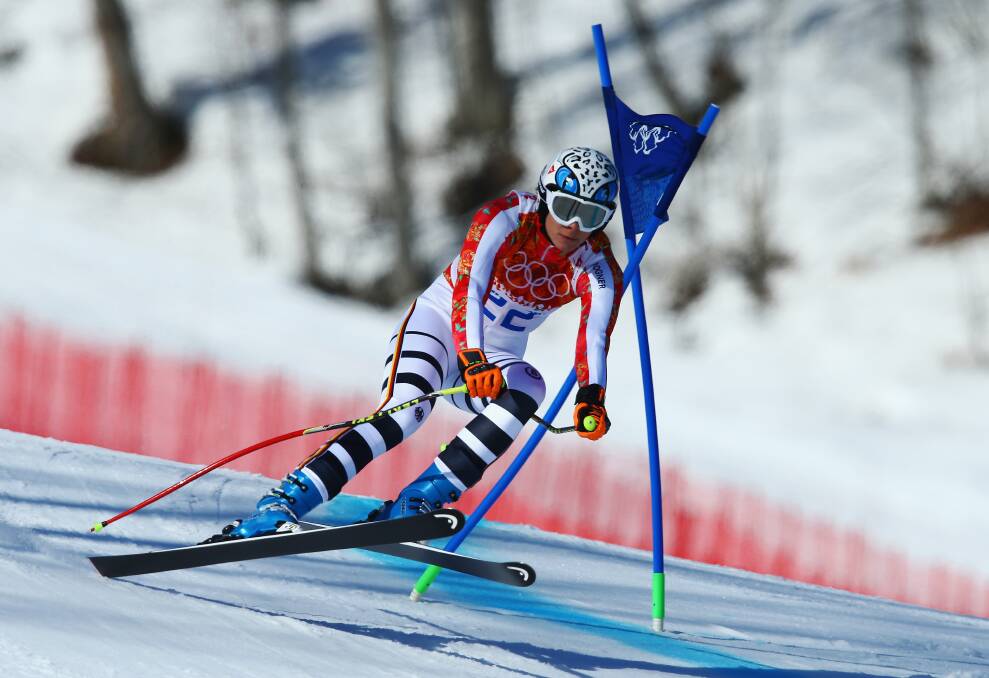 Maria Hoefl-Riesch of Germany in action during the Alpine Skiing Women's Super-G on day 8 of the Sochi 2014 Winter Olympics at Rosa Khutor Alpine Center on February 15, 2014 in Sochi, Russia. Photo: GETTY IMAGES