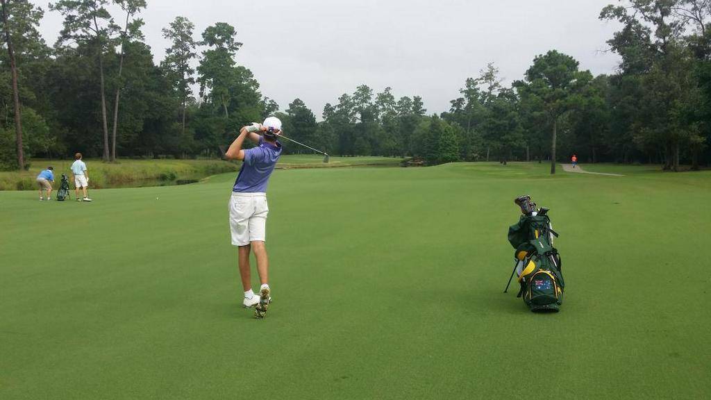 Zach Murray practising on the Woodlands Course ahead of the US Junior in Texas this week.