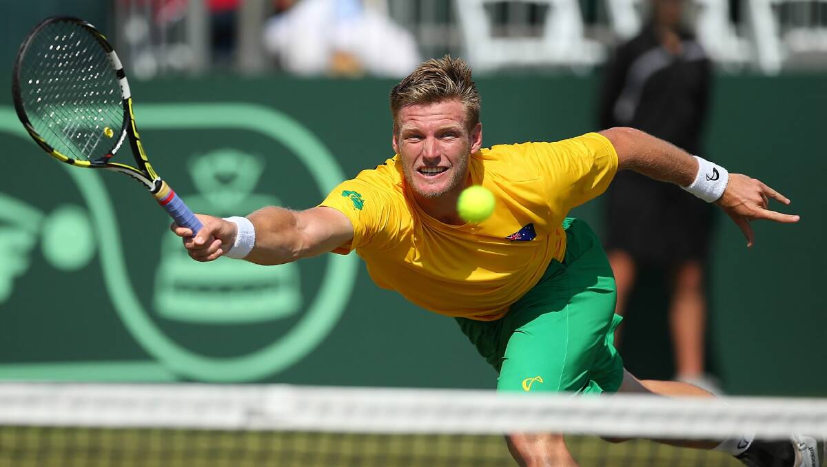 Sam Groth in action during the Davis Cup in September.
